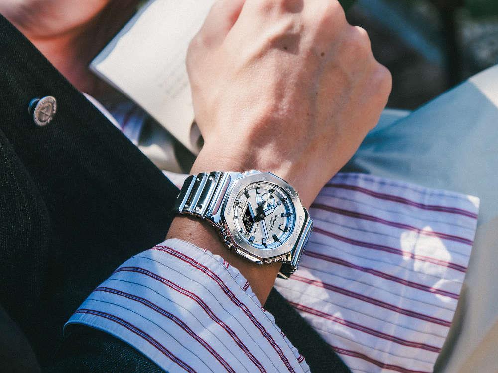 Montre à Quartz G-SHOCK Casio G-Steel, Argent, 49.3mm × 44.4mm, GM-2100YM-8AER