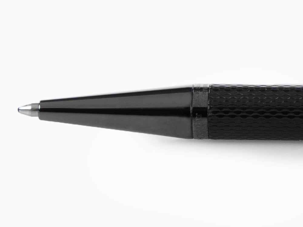 Stylo bille Graf von Faber-Castell Guilloche Black Edition Résine, PVD, 145268