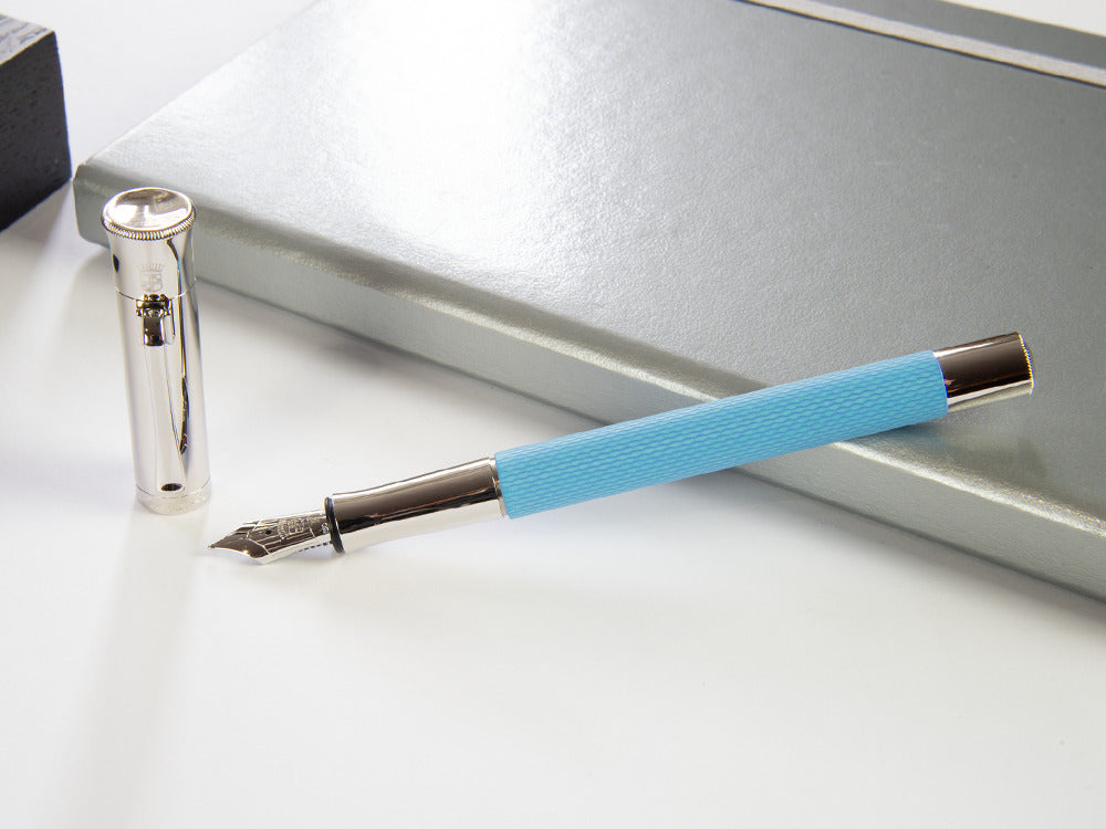 Stylo Plume Graf von Faber-Castell Guilloche Gulf Blue, Resine précieuse