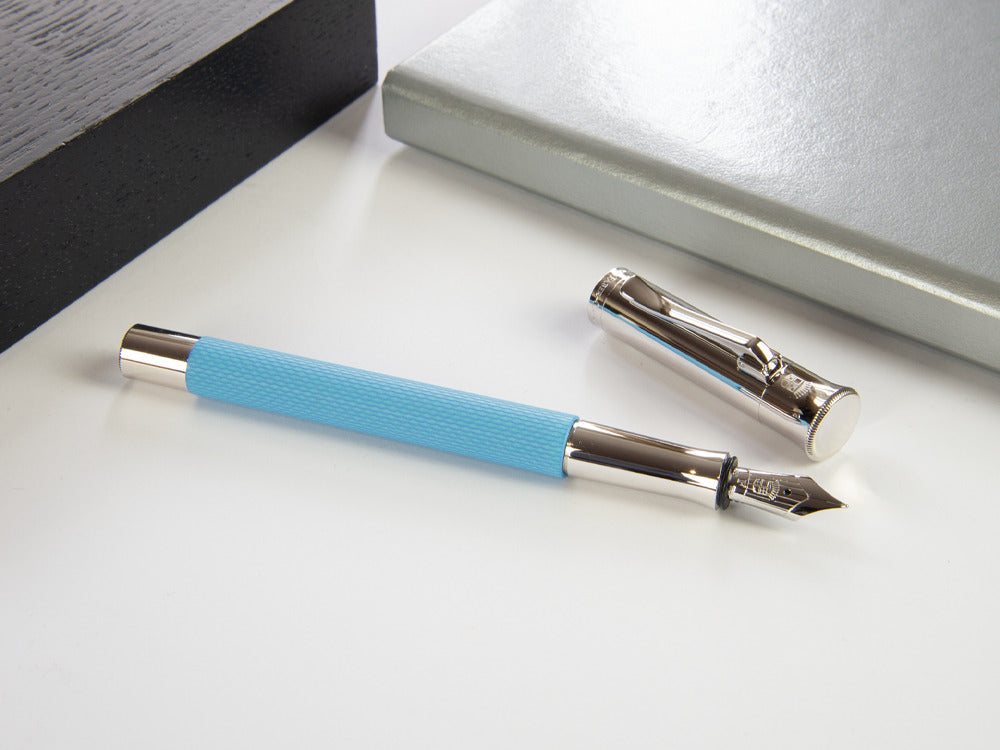 Stylo Plume Graf von Faber-Castell Guilloche Gulf Blue, Resine précieuse