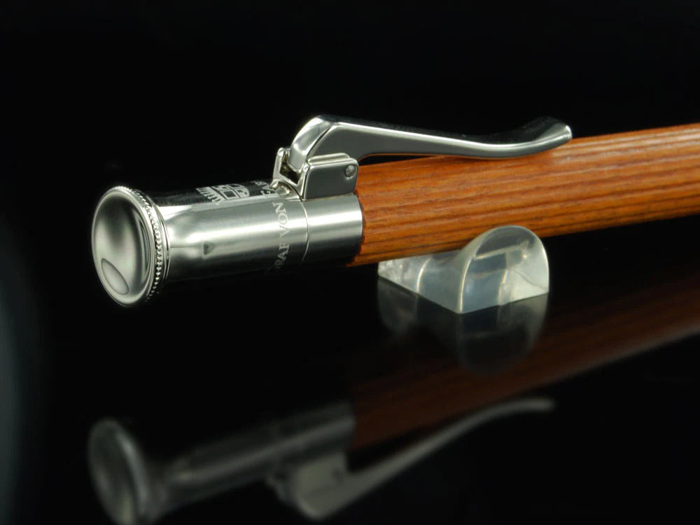 Stylo bille Graf von Faber-Castell Classic, Bois de Pernambouc, Argent, 145530