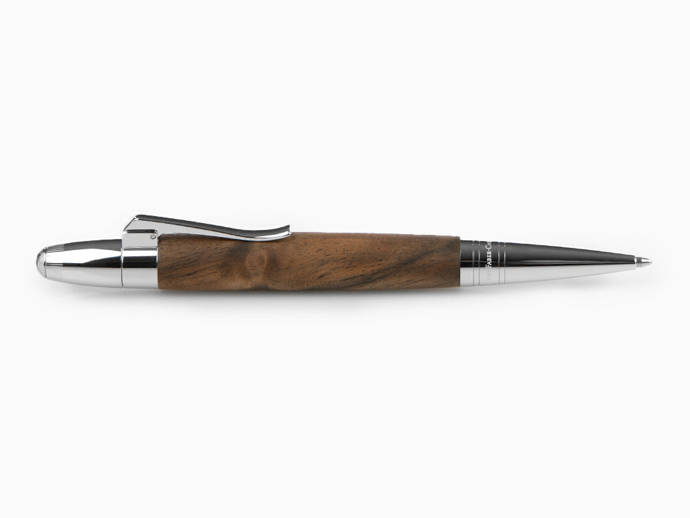 Stylo bille Graf von Faber-Castell Magnum, Bois du Caucase, Platine, 146387