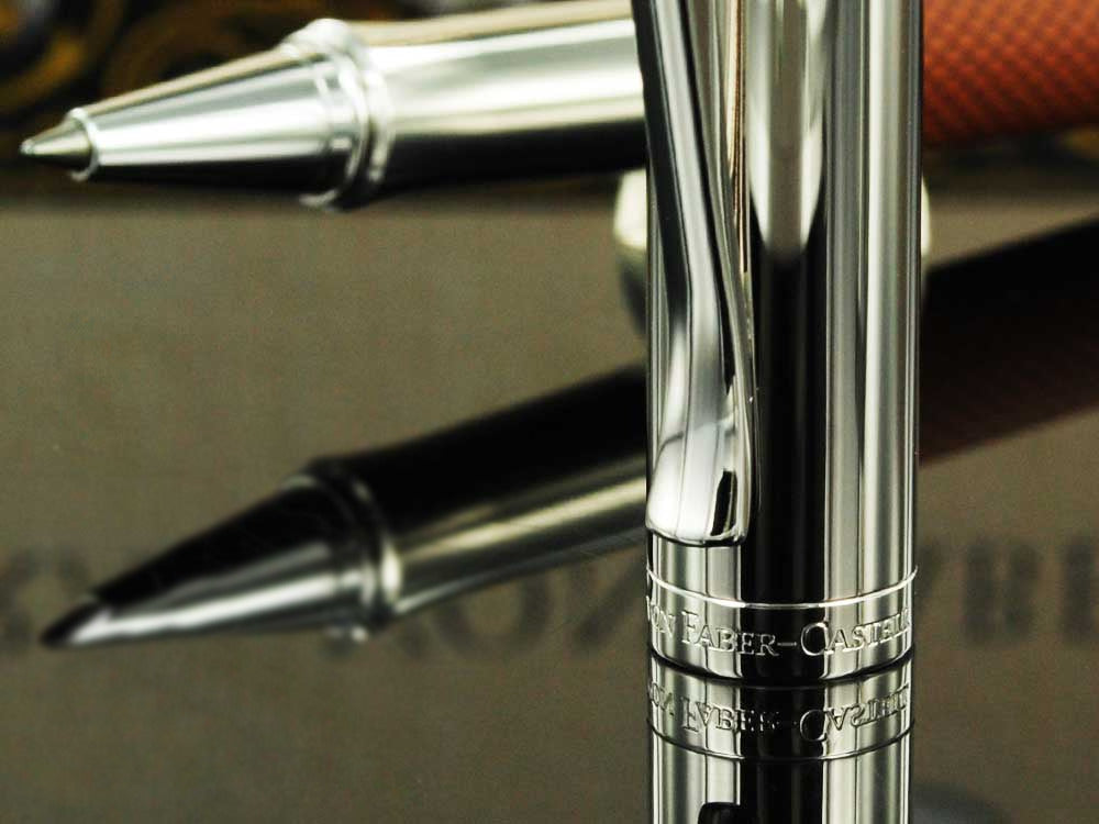 Roller Graf von Faber-Castell Guilloche, Resine précieuse, Cognac, 146515