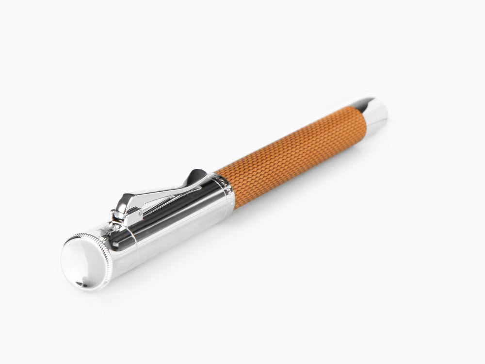 Stylo Plume Graf von Faber-Castell Guilloche, Resine précieuse, Cognac