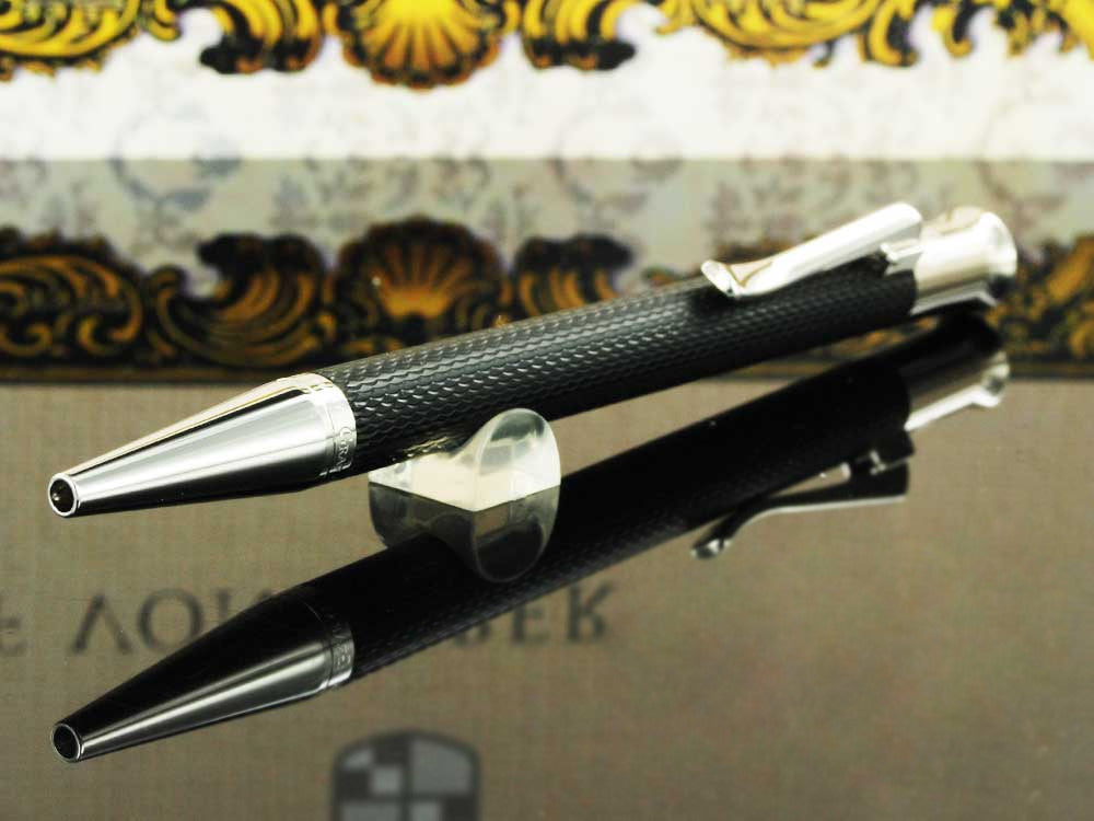 Stylo bille Graf von Faber-Castell Guilloche, Resine précieuse, Noir, 146530