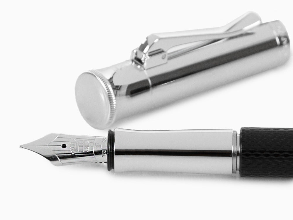 Stylo Plume Graf von Faber-Castell Guilloche, Resine précieuse, Noir
