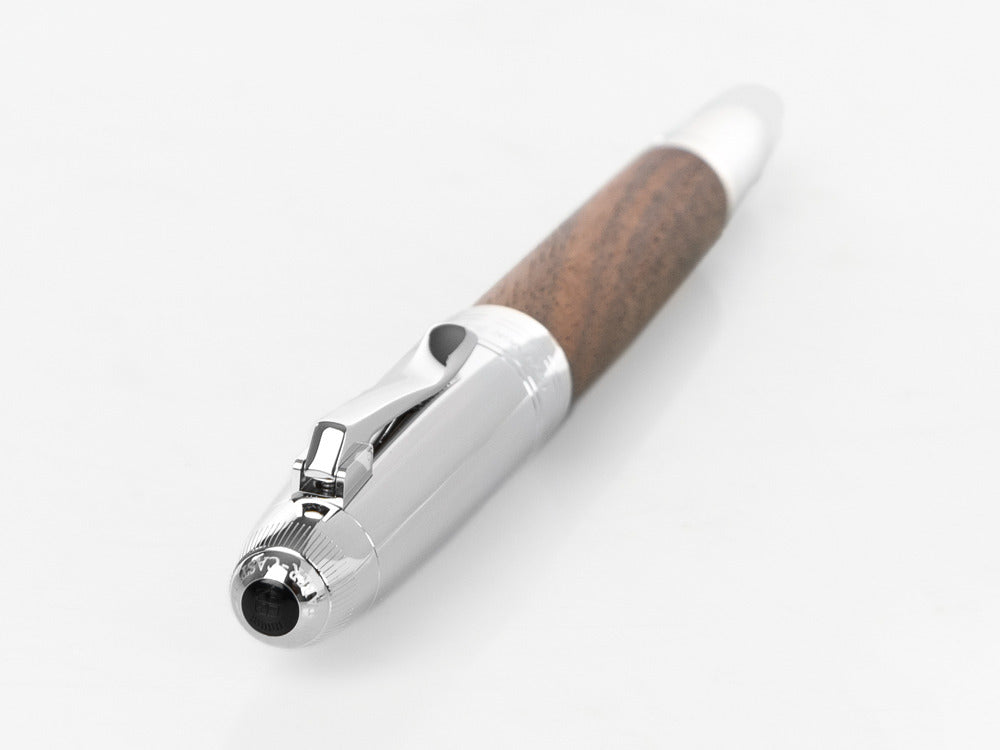 Stylo Plume Graf von Faber-Castell Magnum, Bois Caucase, Platine, 156380