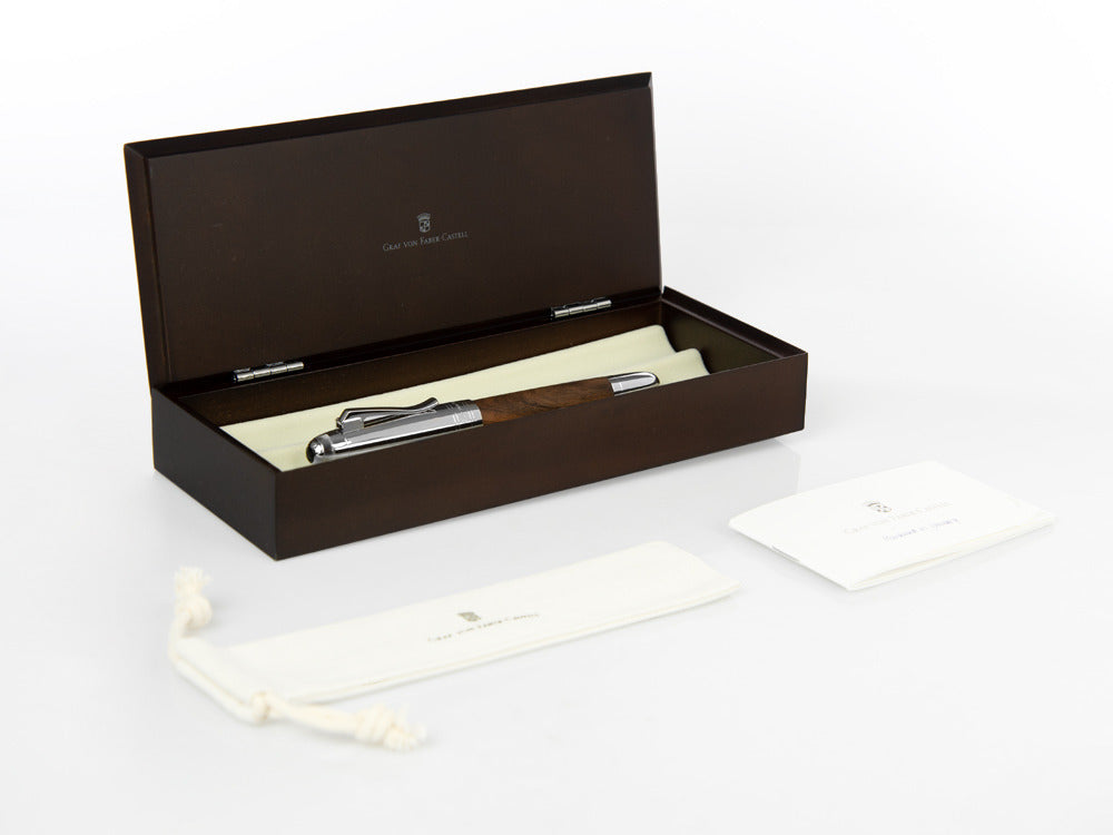 Stylo Plume Graf von Faber-Castell Magnum, Bois Caucase, Platine, 156380