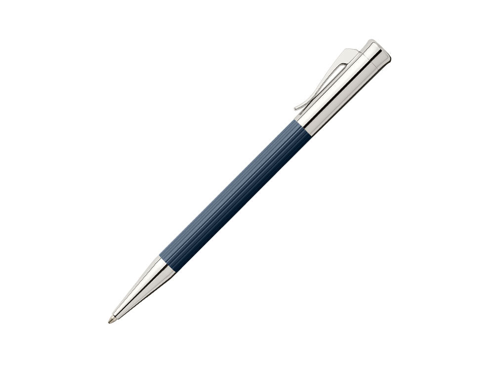 Stylo bille Graf von Faber-Castell Tamitio, Métal, Cannelé, Marine Bleu, 141583