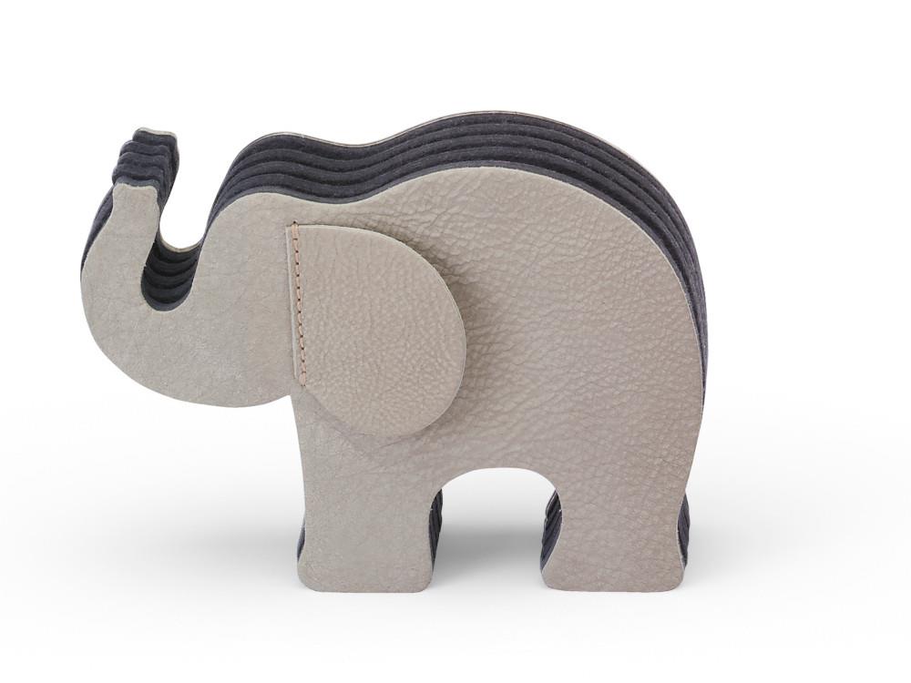 Étui Stylo Graf von Faber-Castell Elephant, Taille Moyenne, Cuir, Gris, 118726