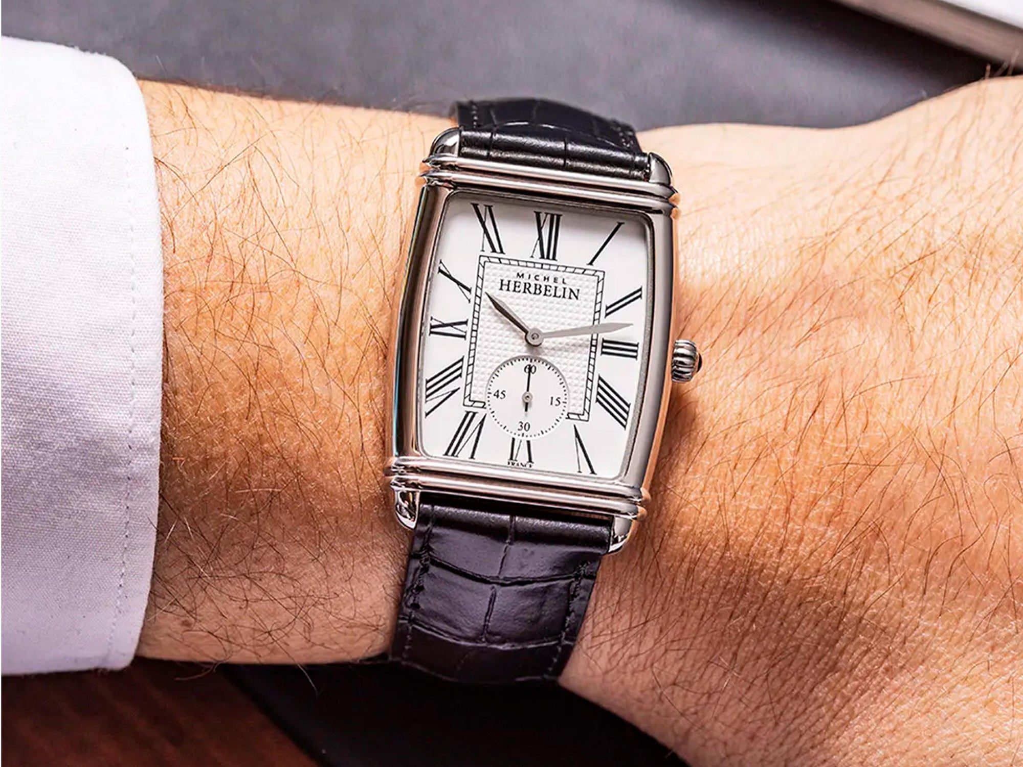 Montre Quartz Herbelin Art Déco Tonneau, Argenté, 30mm, 10638AP08