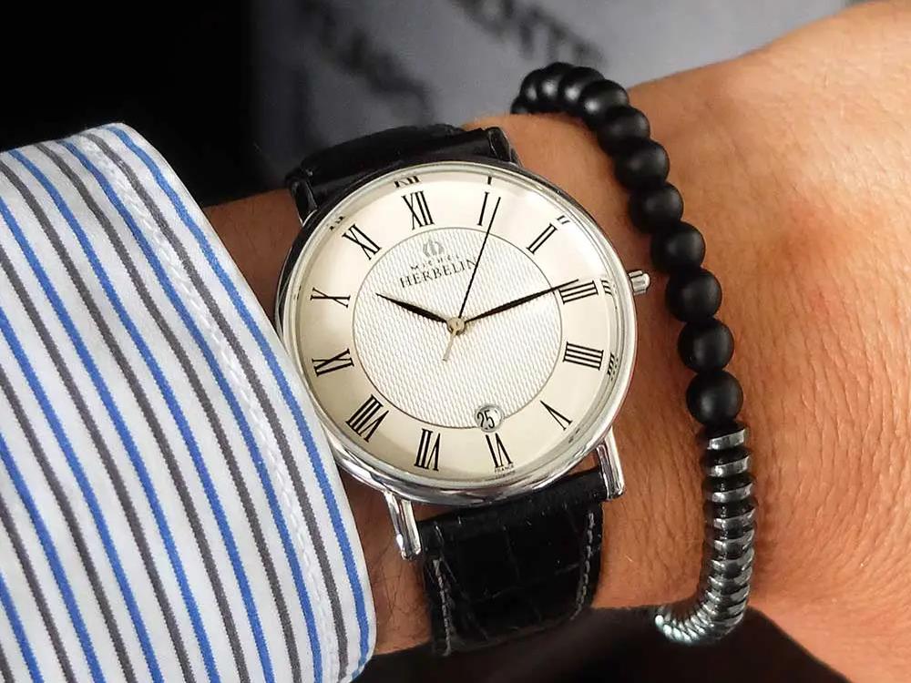 Montre à Quartz Herbelin Classique, Acier Inoxydable 316L, Blanc, 12248AP08