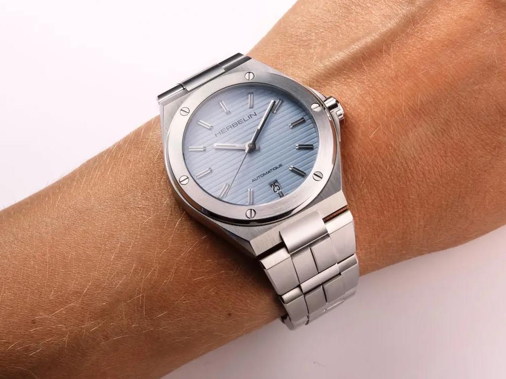 Montre Automatique Herbelin Cap Camarat, Acier Inoxydable 316L, Bleu, 1545B25