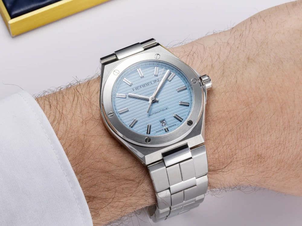 Montre Automatique Herbelin Cap Camarat, Acier Inoxydable, Bleu, 40.5mm, 1645B25