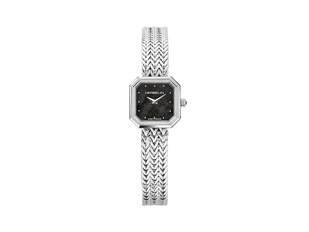 Montre à Quartz Herbelin Octogone, Acier Inoxydable 316L, Noir, 22 mm, 17436B49