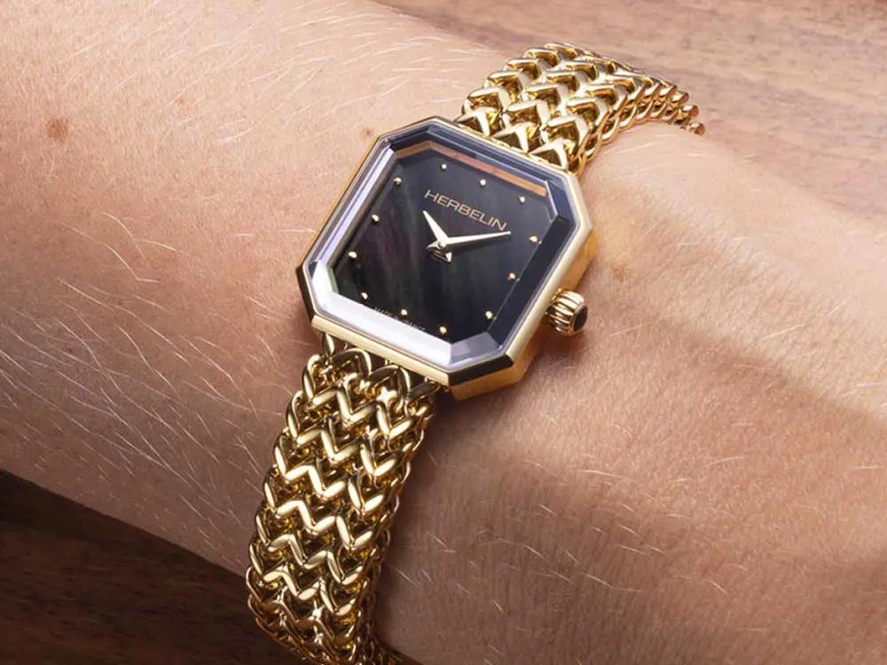 Montre à Quartz Herbelin Octogone, Acier Inoxydable, Noir, 22 mm, 17436BP49