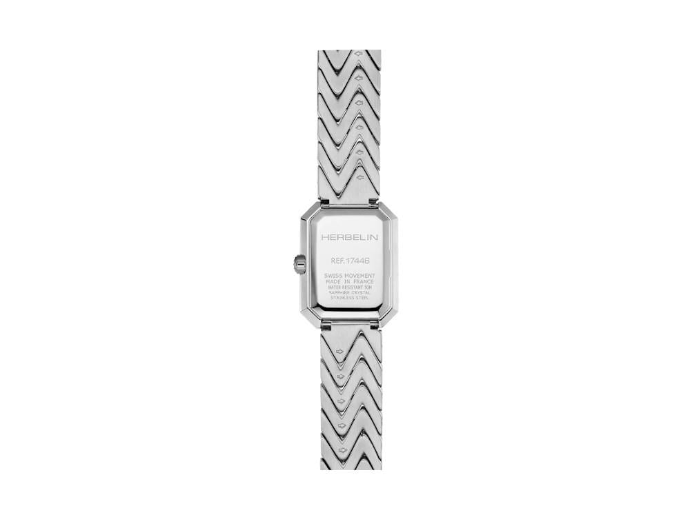 Montre à Quartz Herbelin Octogone, Acier Inoxydable 316L, Blanc, 22 mm, 17446B19