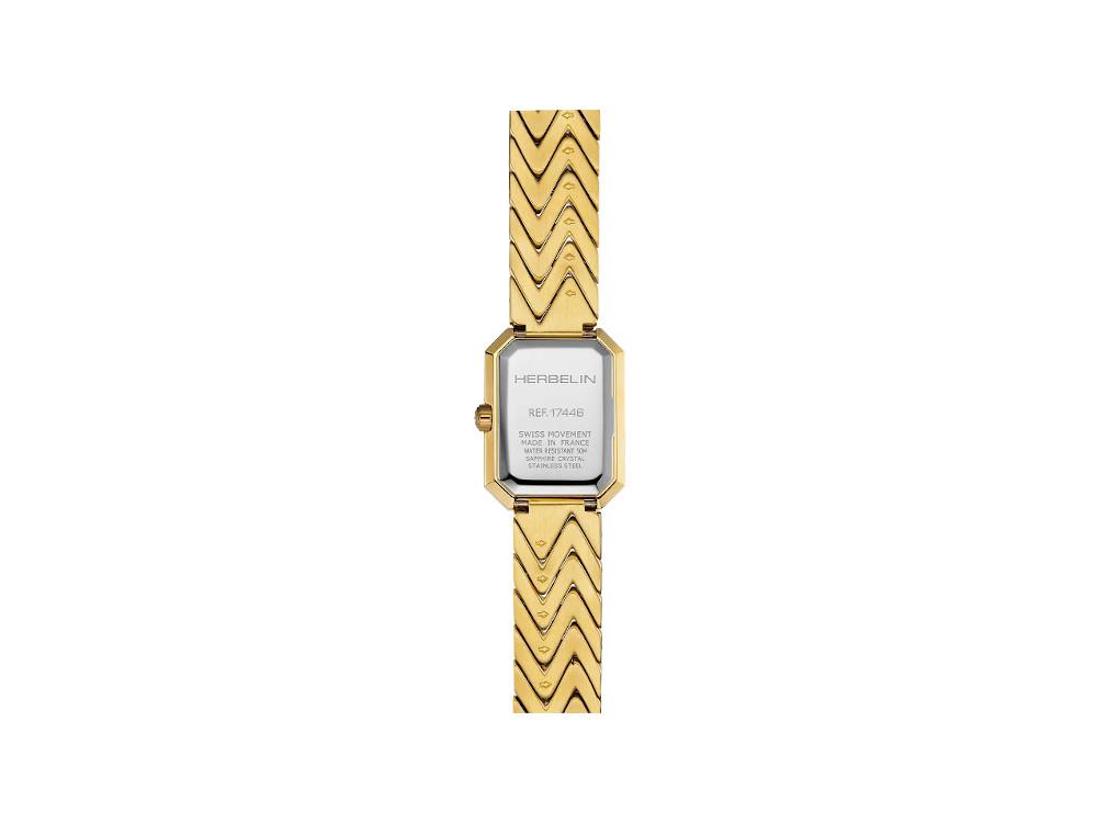 Montre à Quartz Herbelin Octogone, Acier Inoxydable, Blanc, 22 mm, 17446BP19