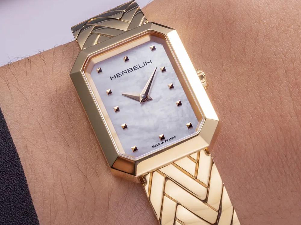 Montre à Quartz Herbelin Octogone, Acier Inoxydable, Blanc, 22 mm, 17446BP19