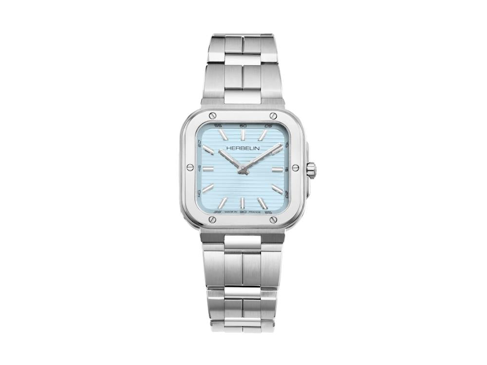 Montre à Quartz Herbelin Cap Camarat, Acier Inoxydable 316L, Bleu Clair,17546B25