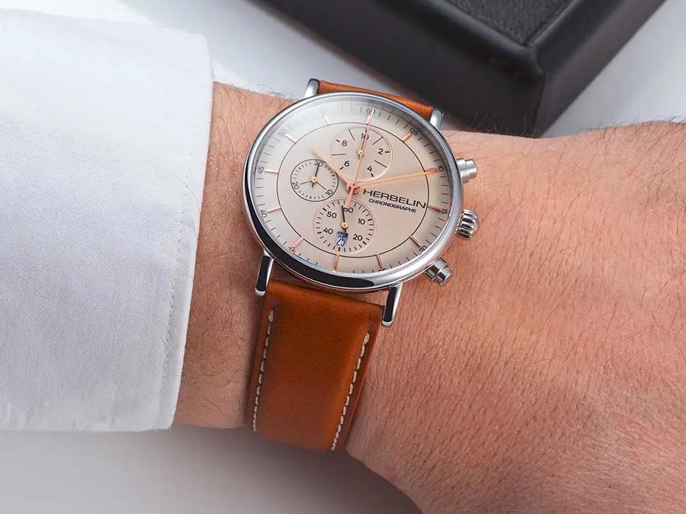 Montre à Quartz Herbelin Inspiration, Acier Inoxydable 316L, crème,35647AP12GD