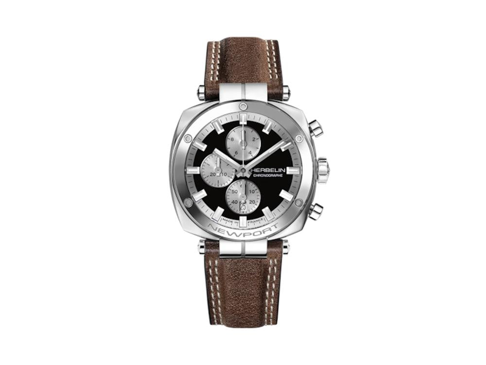 Montre à Quartz Herbelin Newport, Noir, 42 mm, Chronographe, 35664AP24BR