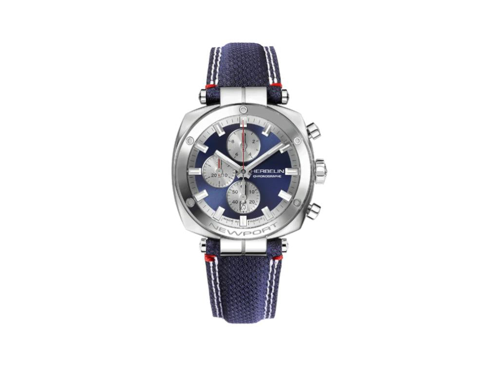 Montre à Quartz Herbelin Newport Heritage, Bleu, 42 mm, Chronographe, 35664AP25