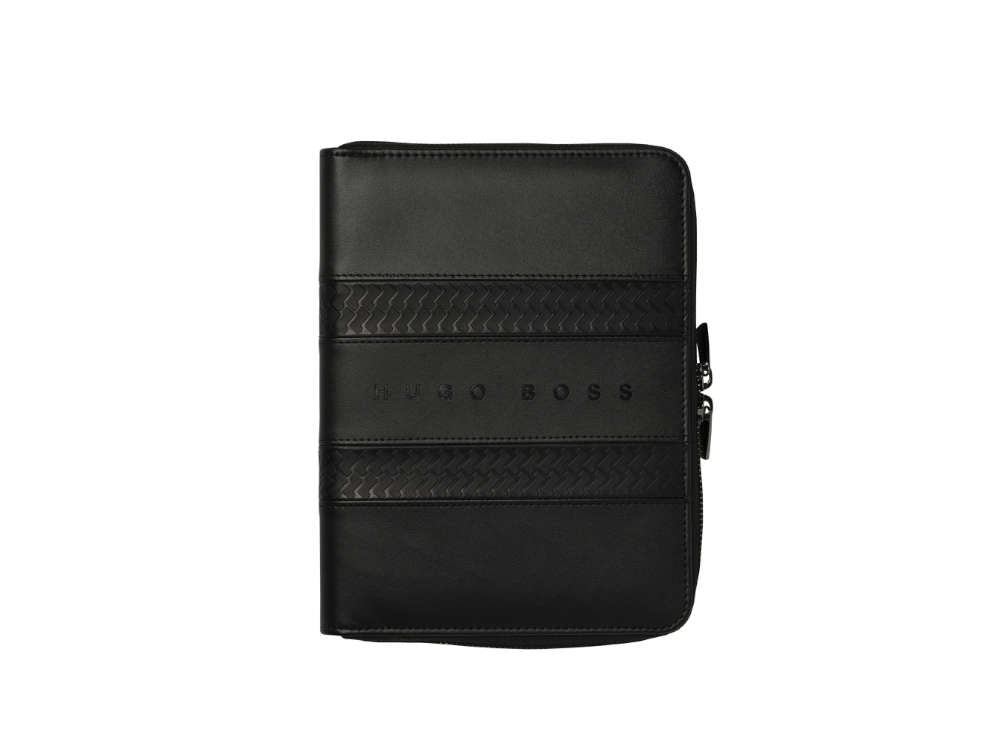 Set Hugo Boss Pure Tire Roller, Dossier de conférence A5, Noir, HPMR902