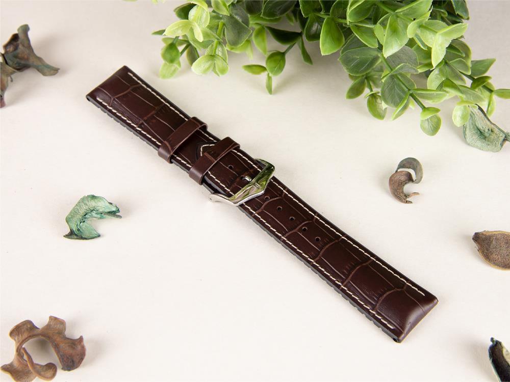 Bracelet Hirsch Performance Collection George, Marron, 24 mm