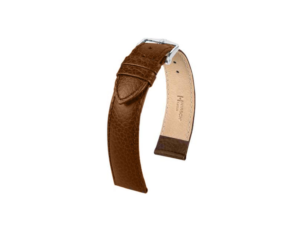 Bracelet Hirsch Cuir de veau Kansas, Brun Or, 18 mm, L (200 mm), 01502070-2-18