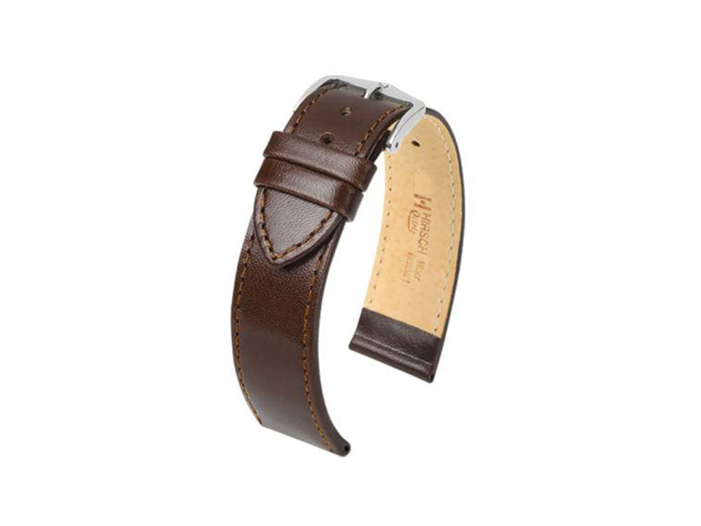 Bracelet Hirsch Cuir Osiris, Marron, 18 mm, L (200 mm), 03475010-2-18