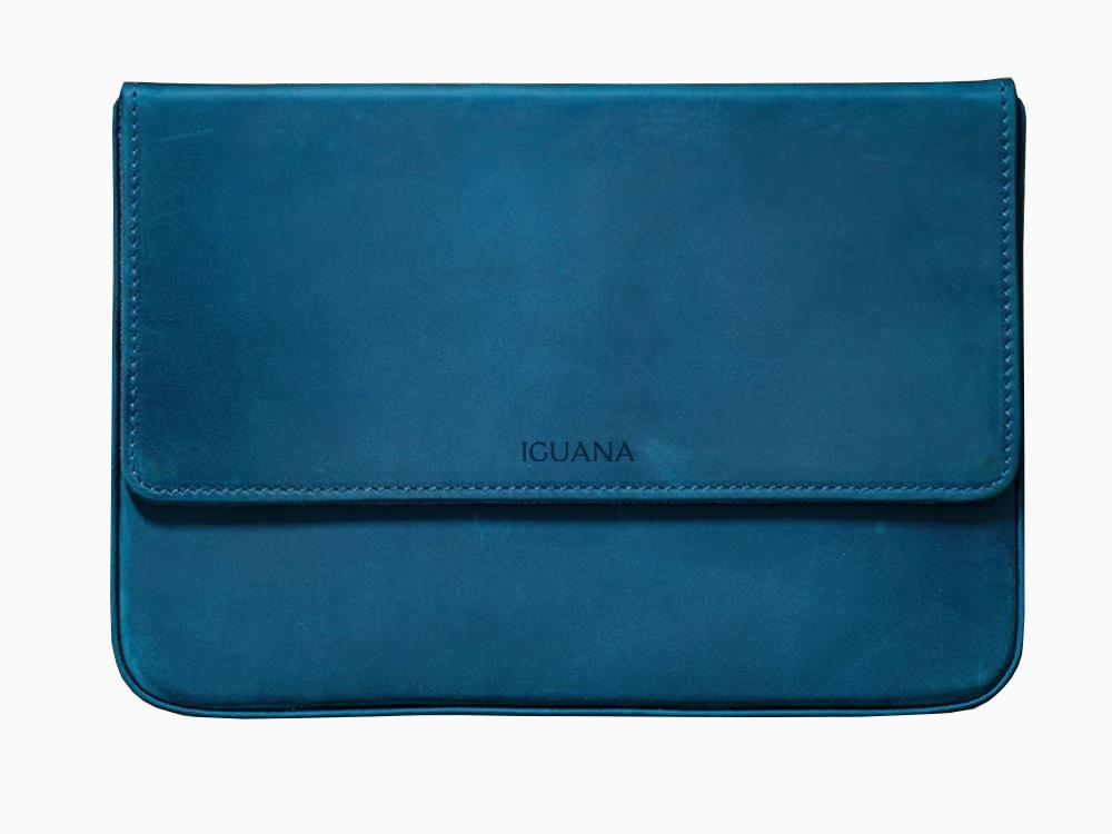 Étui à stylos Iguana Bleu, 12 Pièces d'écriture