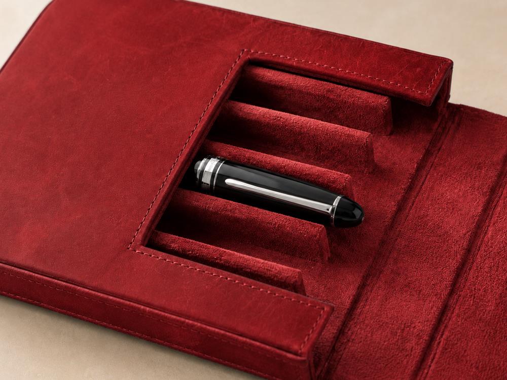 Étui à stylos Iguana Rouge 6, PEN-CASE-RED-6