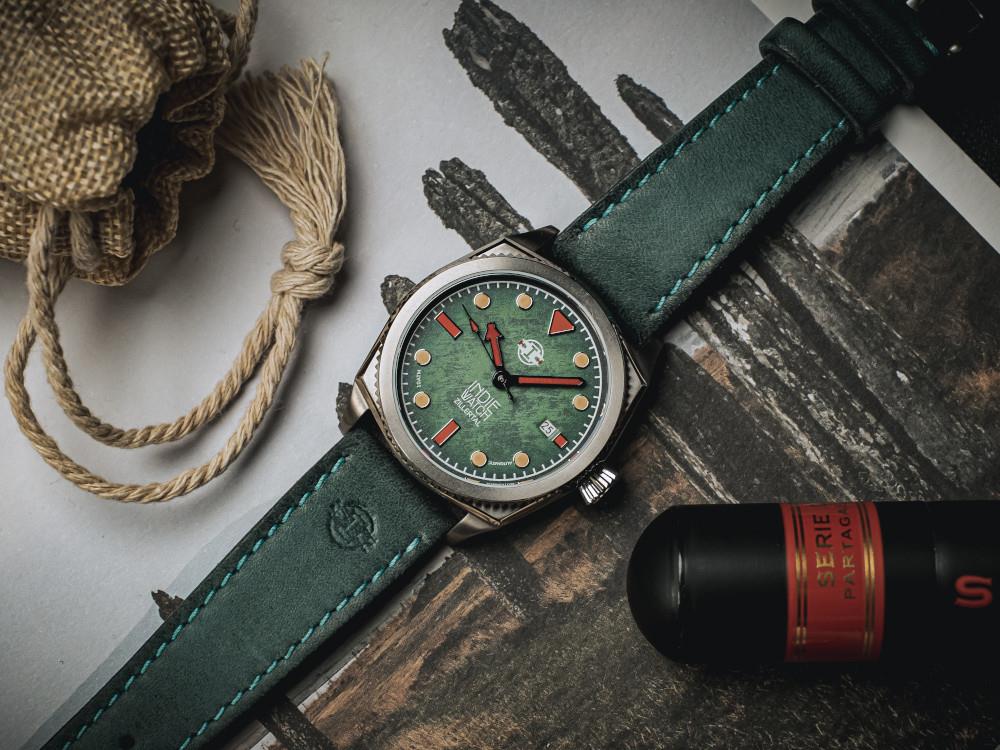 Montre Automatique Indie Watch Zillertal, Vert, 40 mm, 163G