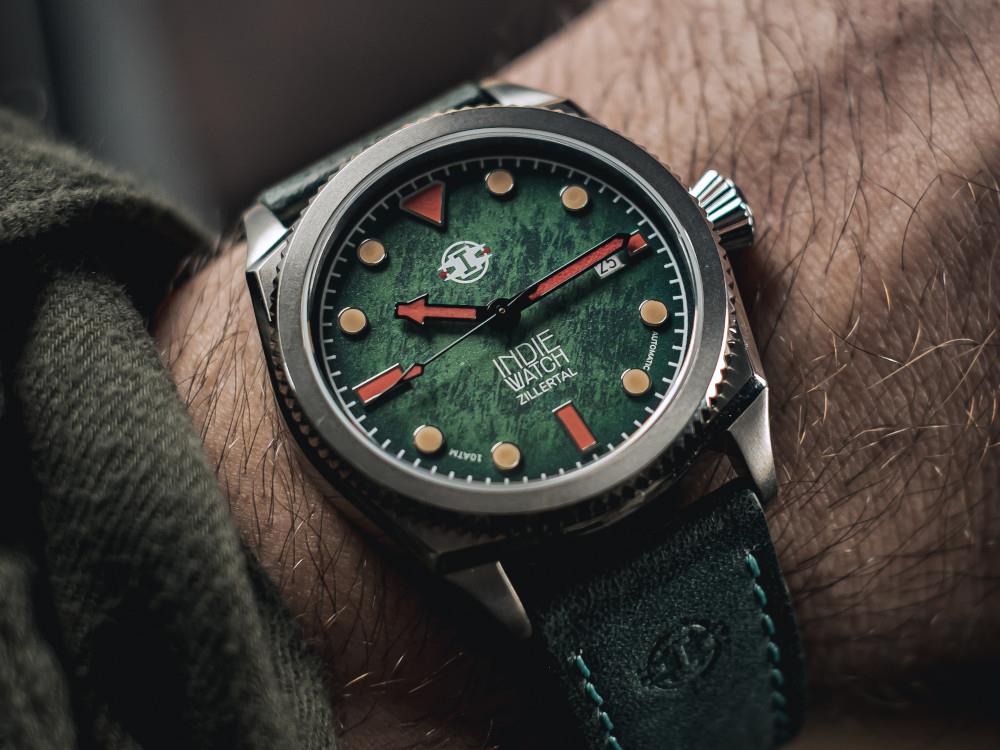 Montre Automatique Indie Watch Zillertal, Vert, 40 mm, 163G