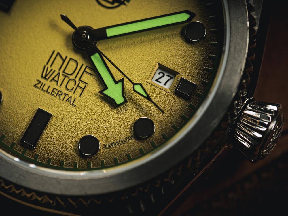 Montre Automatique Indie Watch Zillertal, Jaune, 40 mm, 163S