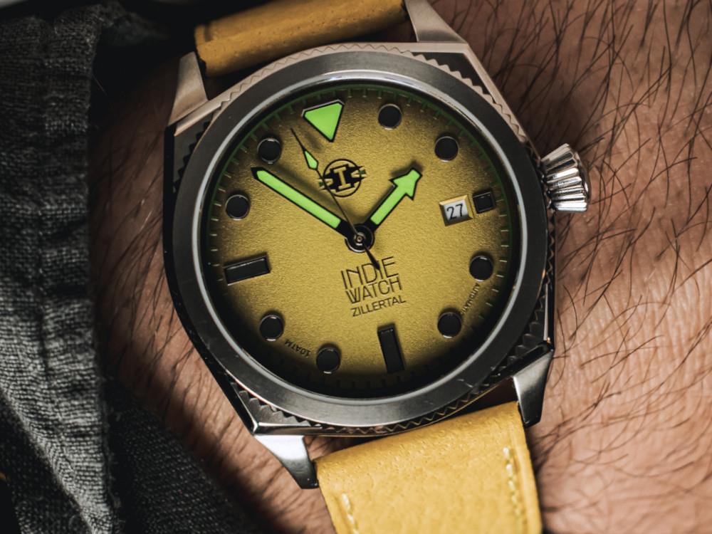 Montre Automatique Indie Watch Zillertal, Jaune, 40 mm, 163S