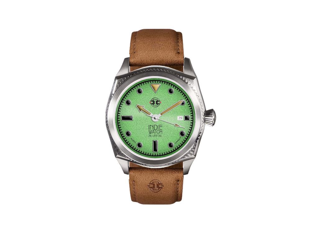 Montre Automatique Indie Watch Zillertal, Vert, 40 mm, 163W