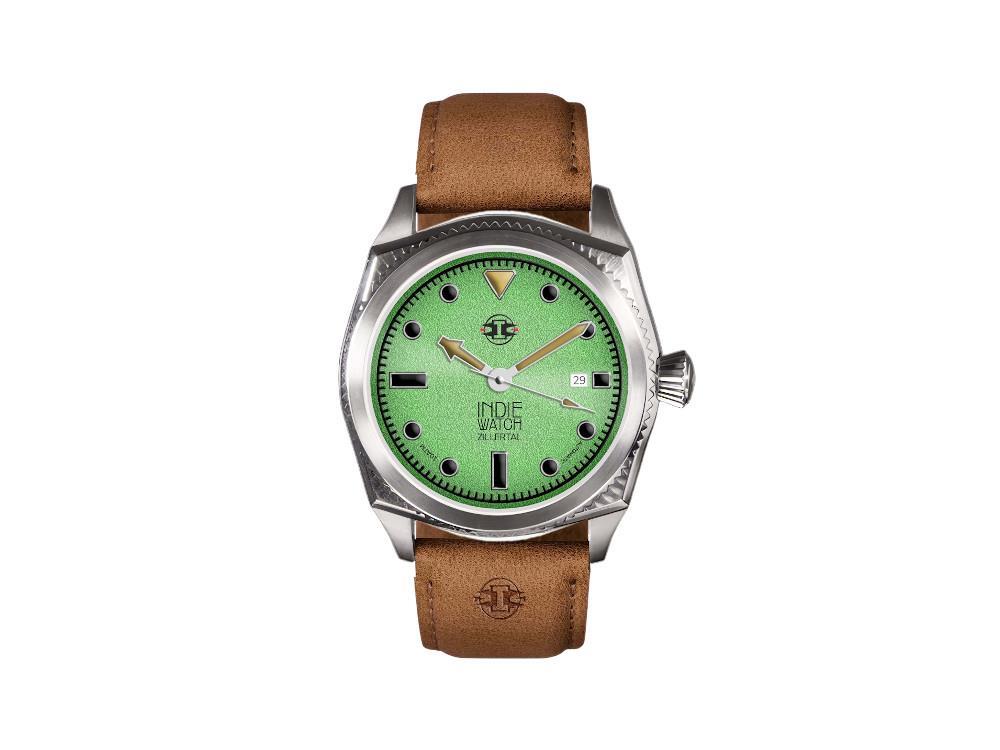 Montre Automatique Indie Watch Zillertal, Vert, 40 mm, 163W