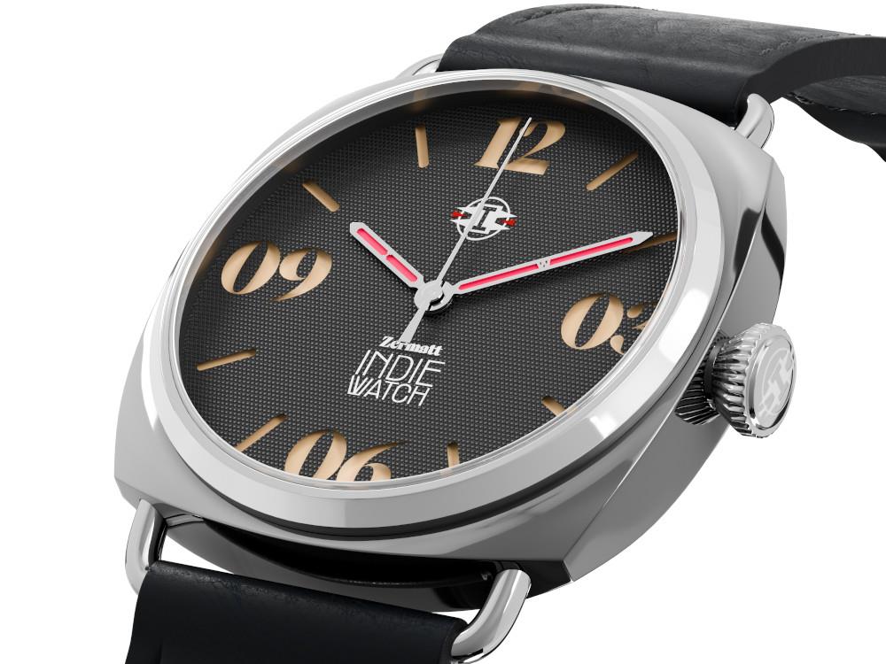 Montre Automatique Indie Watch Zermatt, Noir, 44 mm, 31B