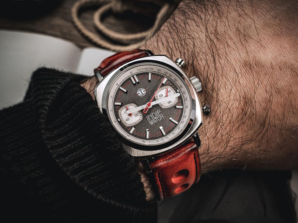 Montre à Quartz Indie Watch Strum, Anthracite, 42 mm, Chronographe, 521B