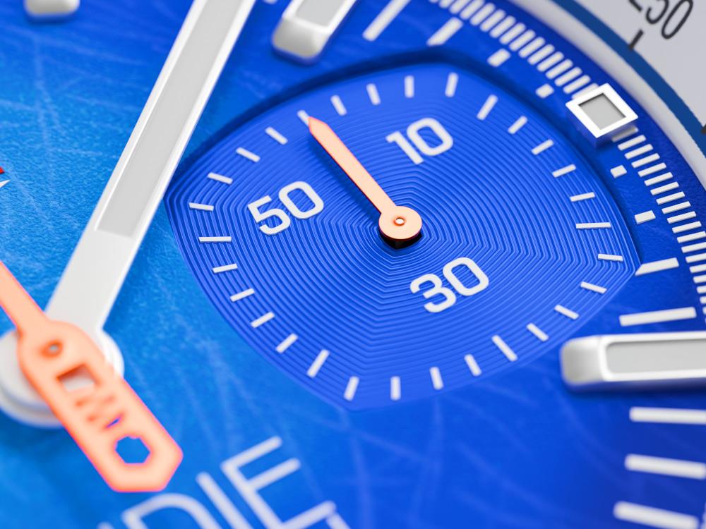 Montre à Quartz Indie Watch Strum, Bleu, 42 mm, Chronographe, 521K