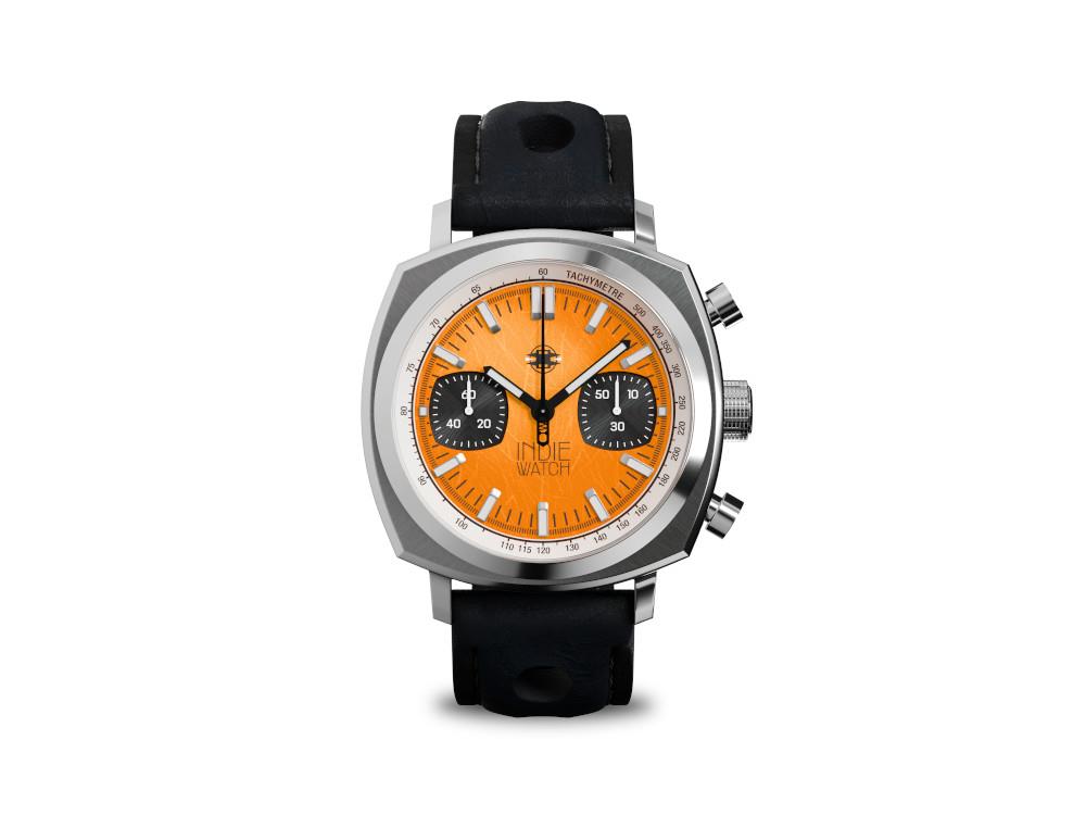 Montre à Quartz Indie Watch Strum, Orange, 42 mm, Chronographe, 521X