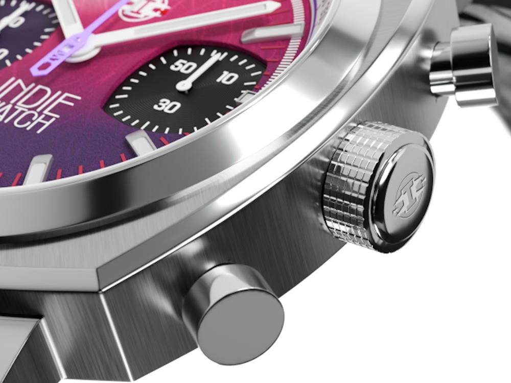 Montre à Quartz Indie Watch Strum, Rosa, 42 mm, Chronographe, 521Z
