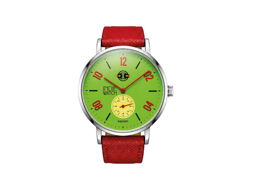 Montre à Quartz Indie Watch Kayseri, Acier Inoxydable 316L, Vert, 38 mm, 76F