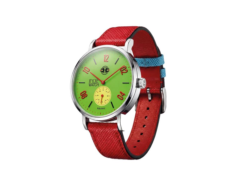 Montre à Quartz Indie Watch Kayseri, Acier Inoxydable 316L, Vert, 38 mm, 76F