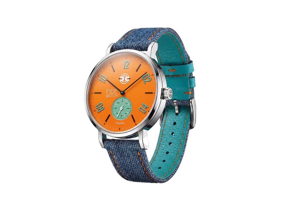 Montre à Quartz Indie Watch Kayseri, Acier Inoxydable 316L, Orange, 38 mm, 76H