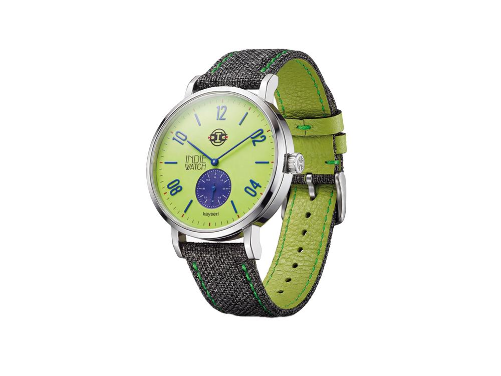 Montre à Quartz Indie Watch Kayseri, Acier Inoxydable 316L, Vert, 38 mm, 76W