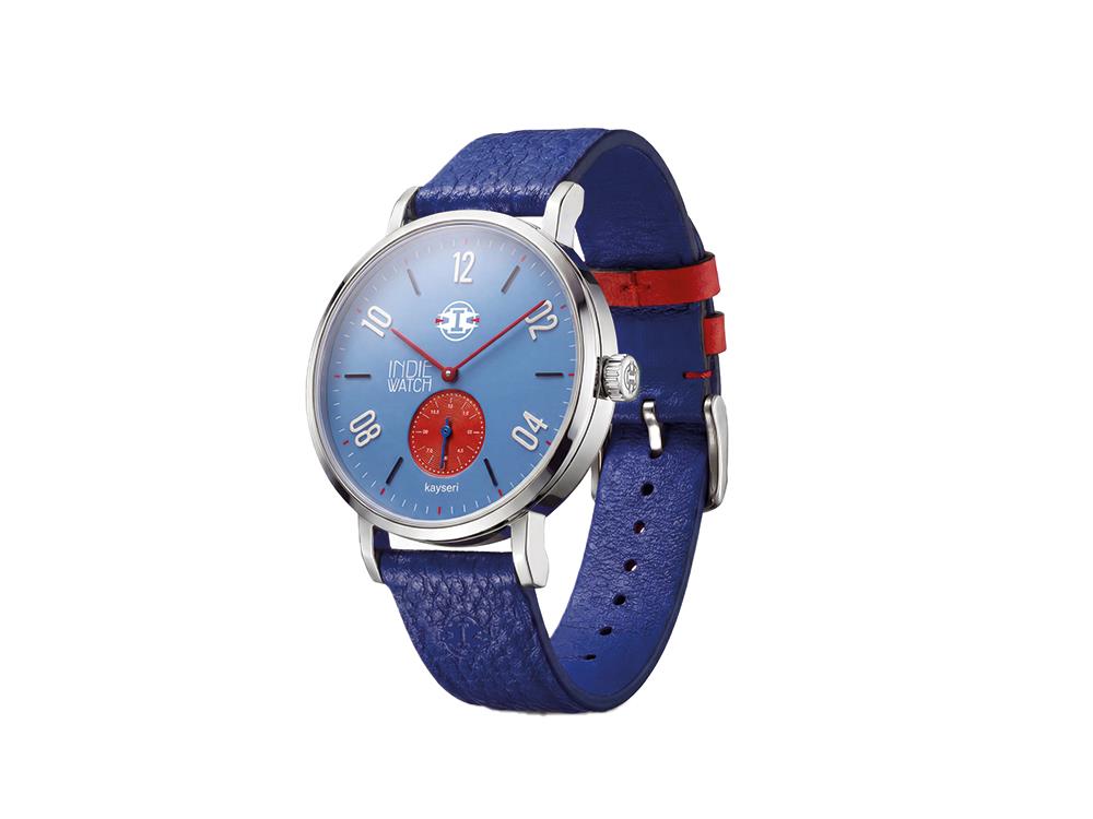 Montre à Quartz Indie Watch Kayseri, Acier Inoxydable 316L, Bleu, 38 mm, 76X