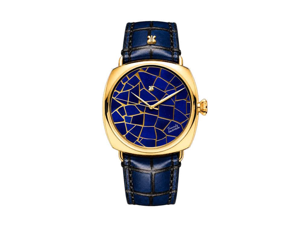 Montre Automatique Indie Watch Trencadís Lapislázuli, Bleu, 44 mm, TRDISLAP01